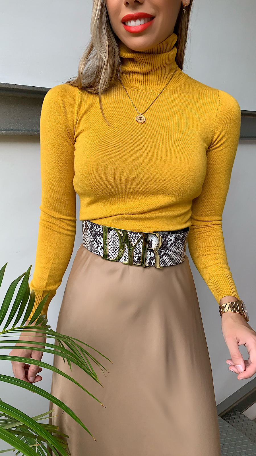 Falda Santinada Cream Premium Cinturilla Elástica - Imagen 2