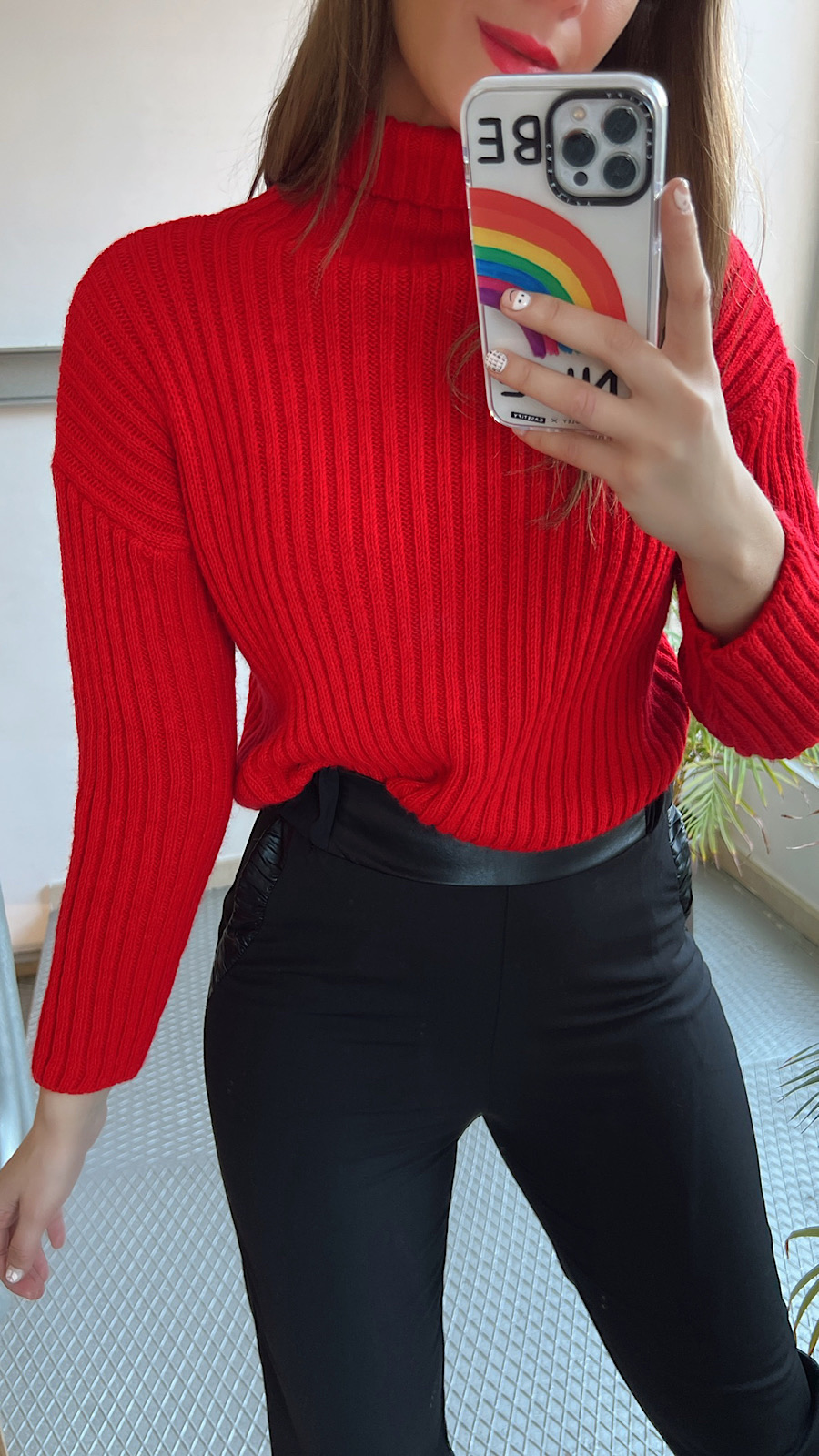 Suéter Top Crop Rojo - | Ottro.com