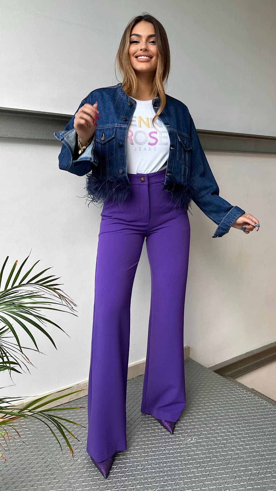 Pantalón Purple Tachuela