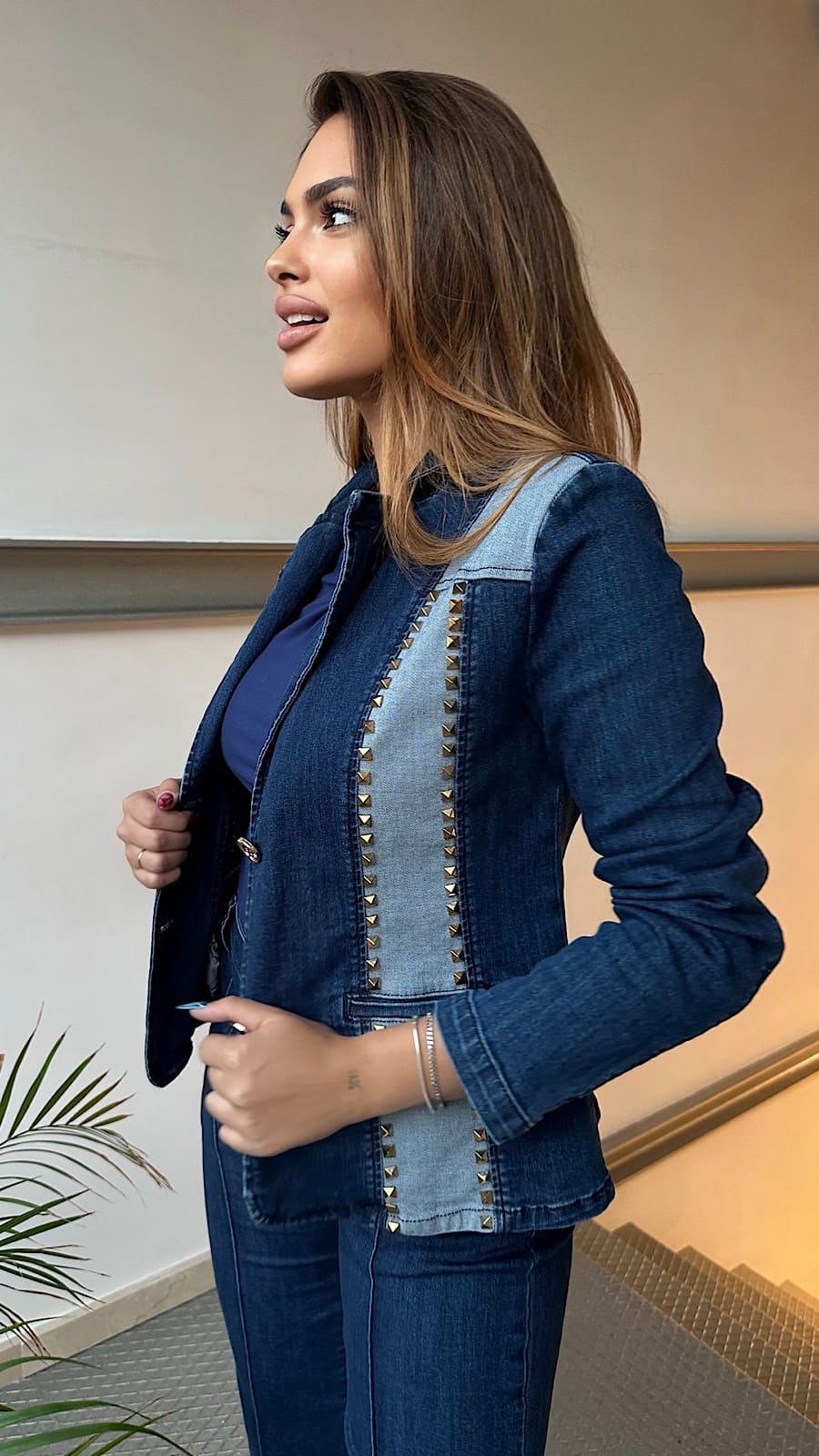 Chaqueta Denim Bicolor