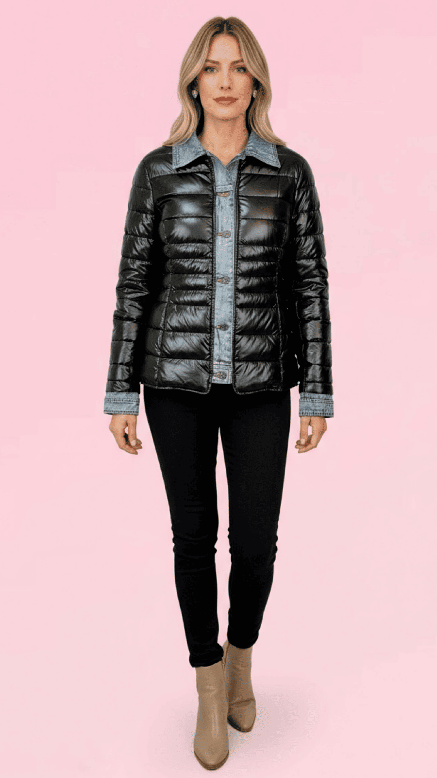 Alternative view of Chaqueta Acolchada Negra y Denim Brooklyn