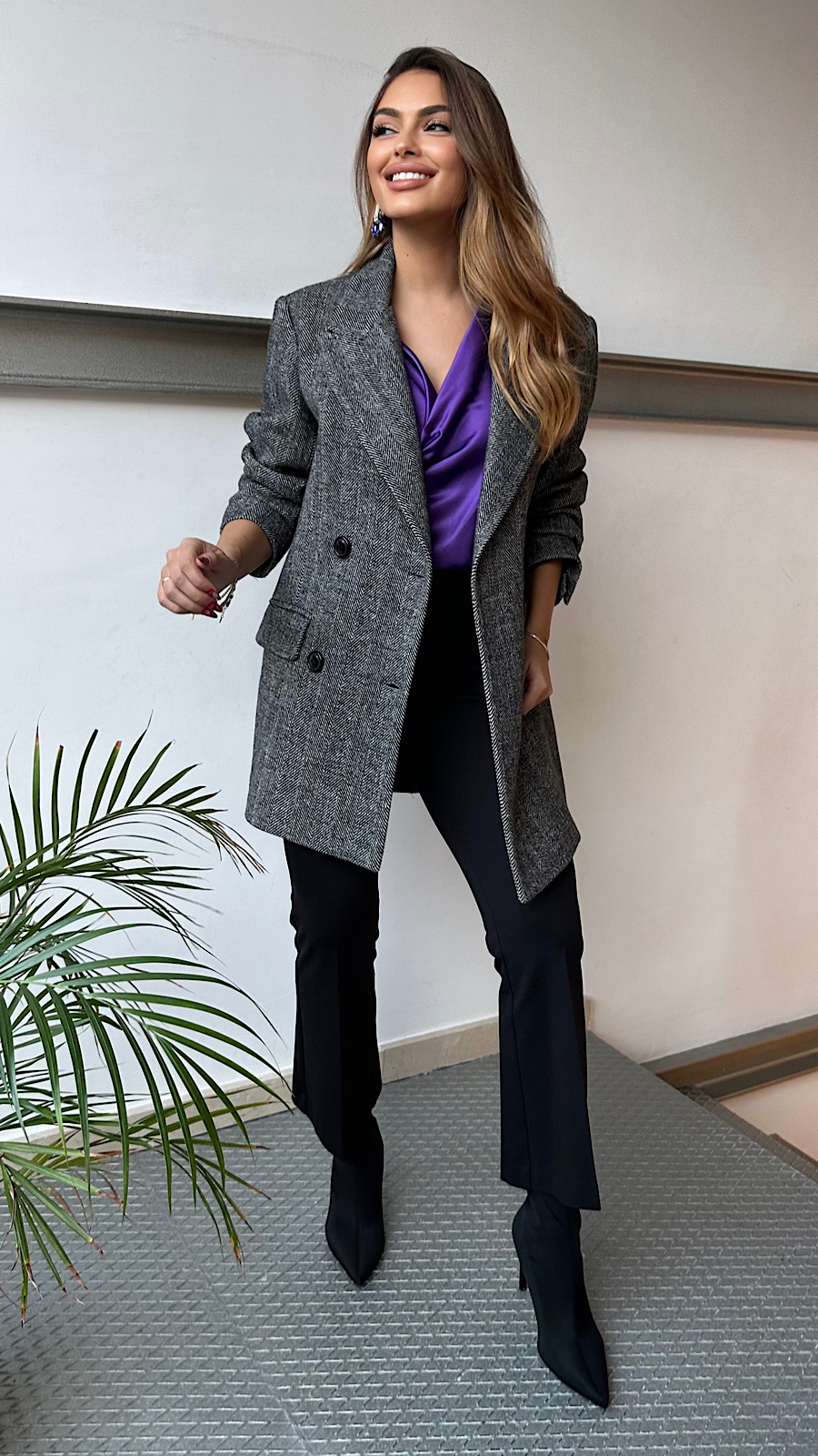 Abrigo Tweed Herringbone