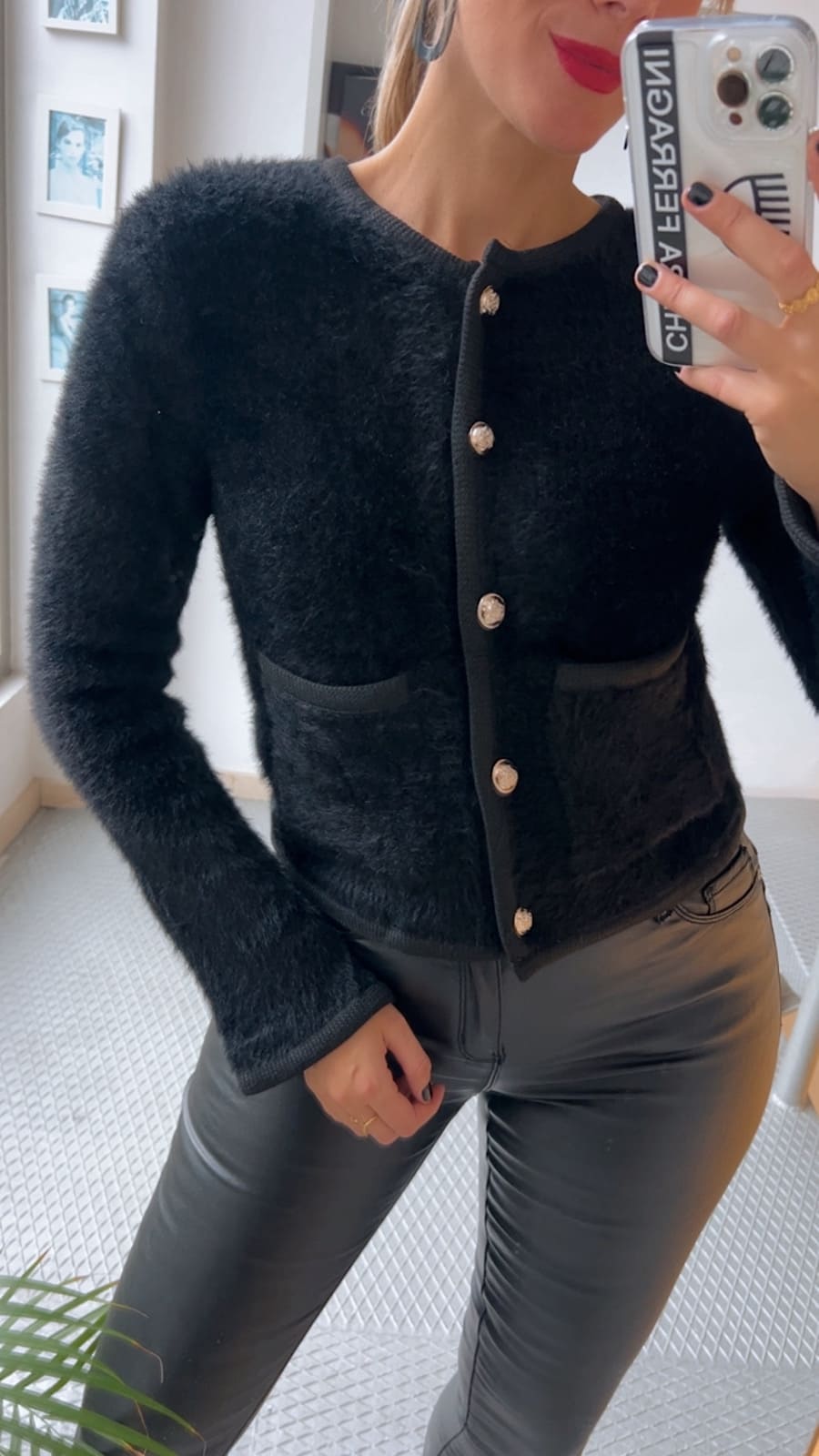 Cárdigan Negra Estilo Chanel - Imagen 3