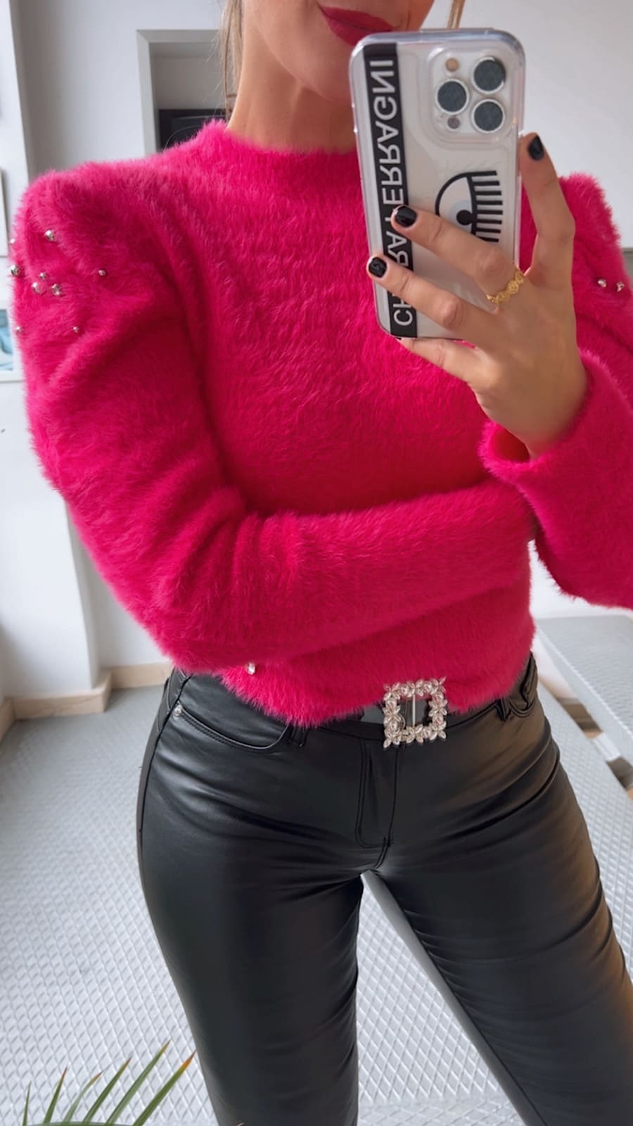 Sueter Rosa Detalle Joya Hombro