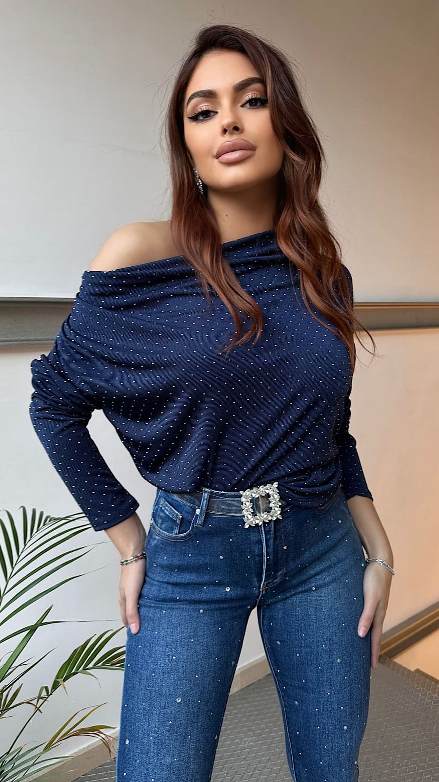 Top Glitter Blue Lagoon