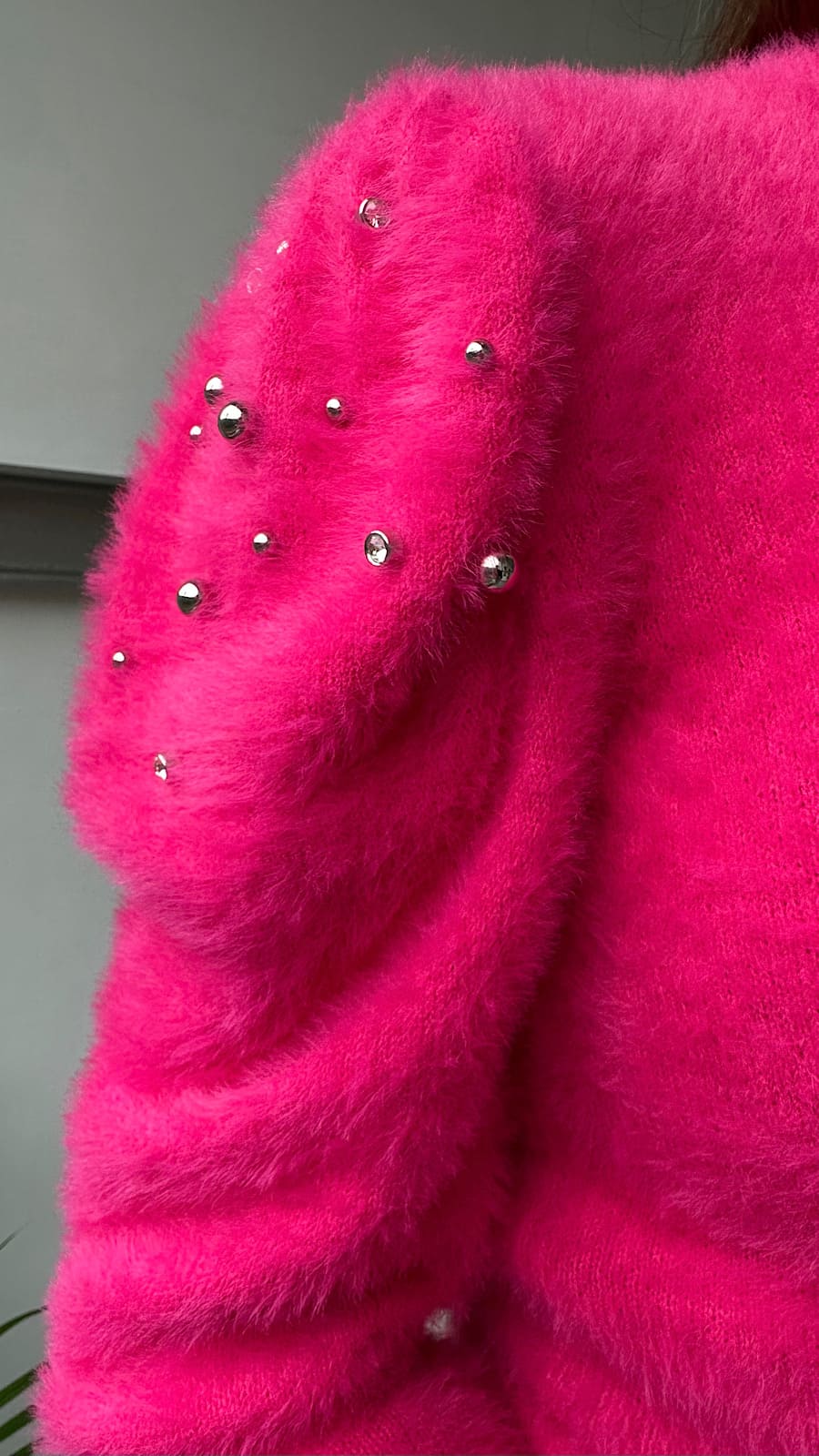 Sueter Rosa Detalle Joya Hombro - Imagen 5