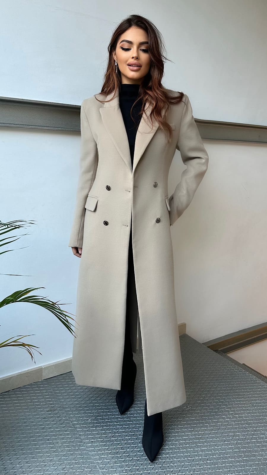 Abrigo Corte Sastre Beige Brooklyn