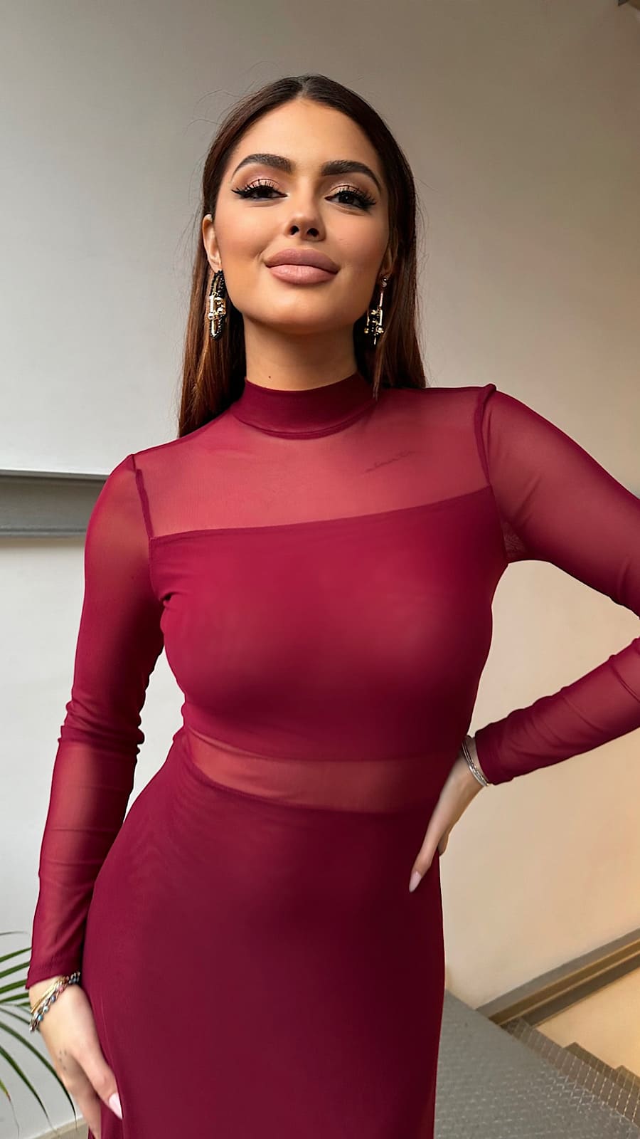 Alternative view of Vestido Tul Borgoña