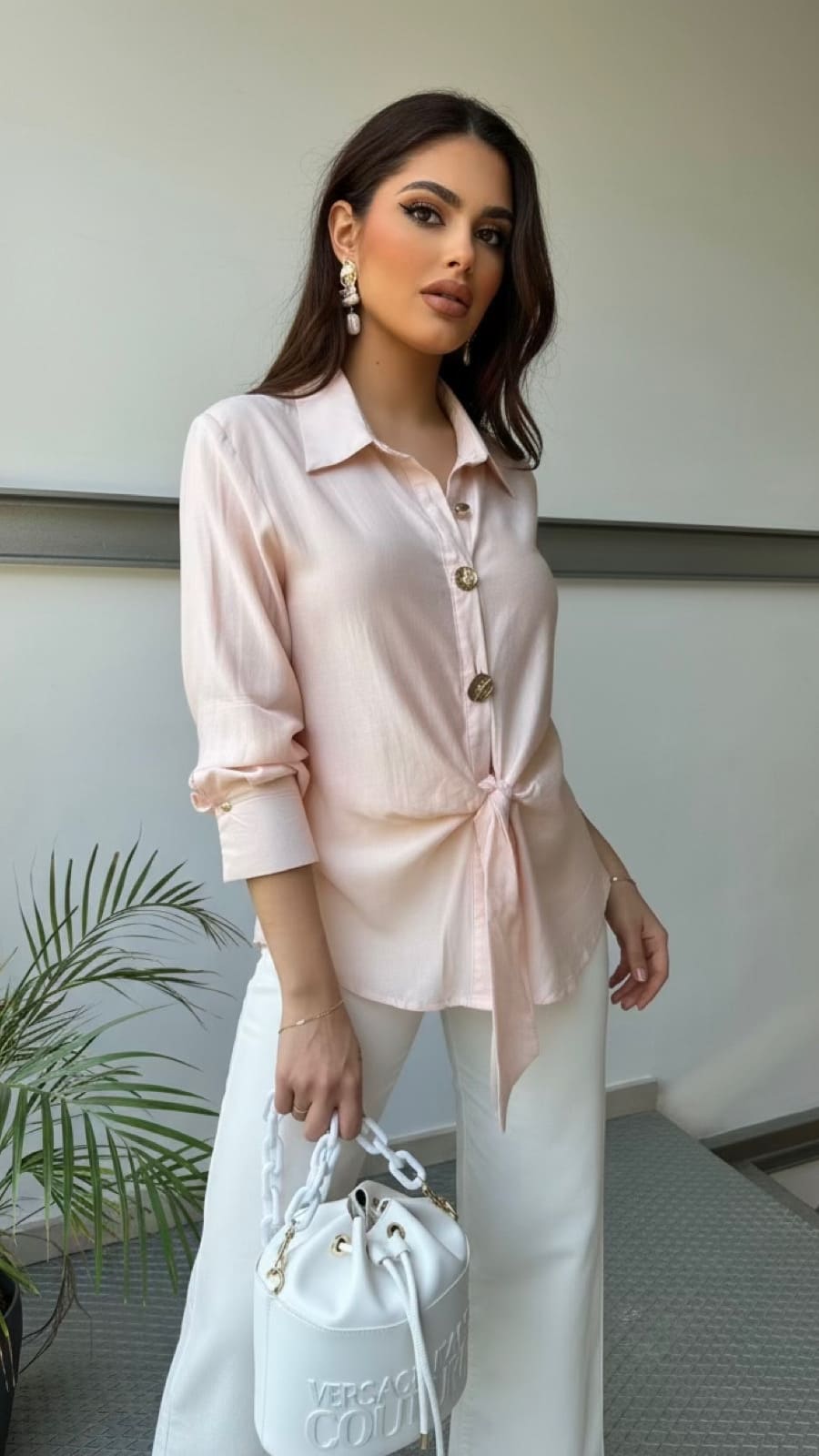 Blusa Zinnia Rosa Botones Dorados