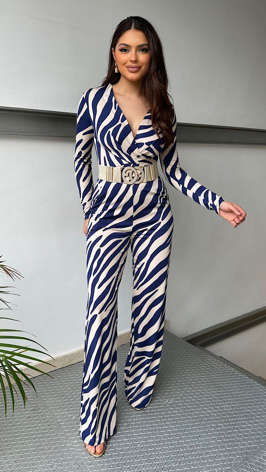 Mono Olivia Blue Cream Manga Larga