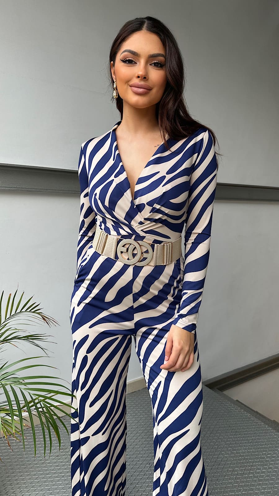 Alternative view of Mono Olivia Blue Cream Manga Larga